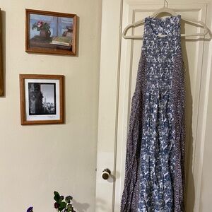 Japna Blue Printed Midi Dress